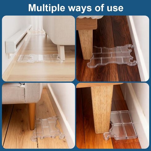 2026 New Upgraded Adjustable 2Pack Couch Spacers & Furniture Protectors，Stoppers to Prevent Sliding，Wall Spacers, Clear Under Couches Blocker for Protects Walls，Headboard Protector in Kuwait