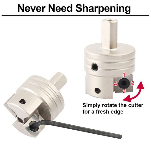 O'SKOOL Pen Barrel Trimmer Kit with No-Sharpening Carbide Cutting Head and 9 Pilot Shafts, 7mm, “O", 27/64", 10mm, 3/8", 25/64", 10.5mm, 31/64", 12.5mm Pen Mill Shafts for Woodturning Pen Blanks in Kuwait