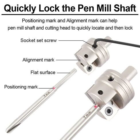 O'SKOOL Pen Barrel Trimmer Kit with No-Sharpening Carbide Cutting Head and 9 Pilot Shafts, 7mm, “O", 27/64", 10mm, 3/8", 25/64", 10.5mm, 31/64", 12.5mm Pen Mill Shafts for Woodturning Pen Blanks in Kuwait
