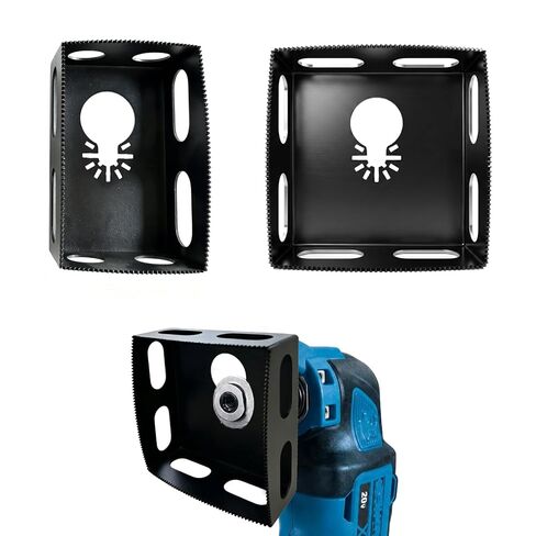 Upgrade 2-Pack Drywall Outlet Cutter, Square Slot Cutter for Single Gang Box, Hardened Steel Cutout Tool for Oscillating Multi-Tool, One-Step Hole Saw Compatible with Dewalt 20V & Milwaukee M18 in Kuwait