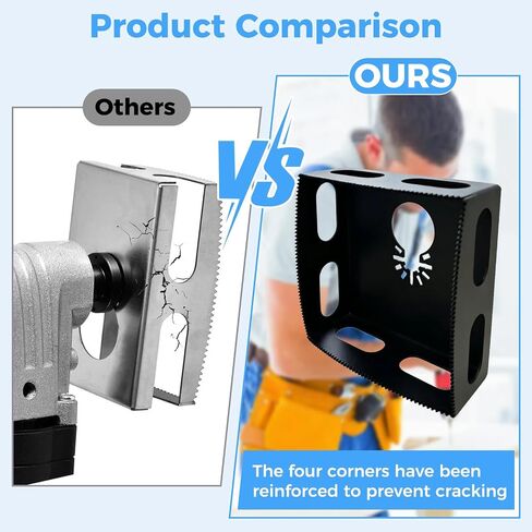 Upgrade 2-Pack Drywall Outlet Cutter, Square Slot Cutter for Single Gang Box, Hardened Steel Cutout Tool for Oscillating Multi-Tool, One-Step Hole Saw Compatible with Dewalt 20V & Milwaukee M18 in Kuwait
