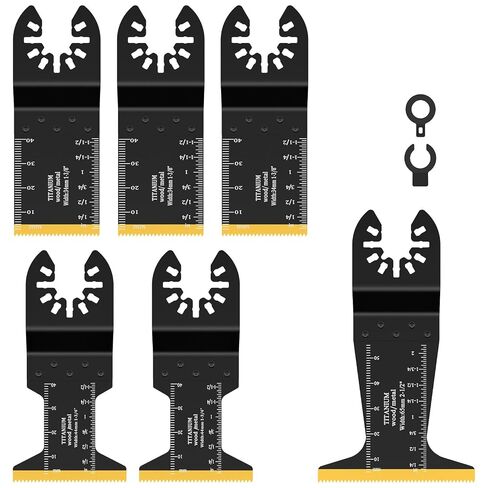 29 Pack Titanium Oscillating Tool Blades, Bi-Metal Multitool Blades Kit for Metal Wood Plastics, Quick Release Universal Oscillating Saw Blades Fit Dewalt, Milwaukee, Ryobi, Bosch in Kuwait