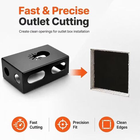 Square Slot Cutter, Upgrade Stainless Steel Drywall Outlet Cutter Compatible with Dewalt 20V & Milwaukee Oscillating Multi-Tools, One Step in Place Electrical Box Cutter for Drywall Sheetrock (2Pcs) in Kuwait