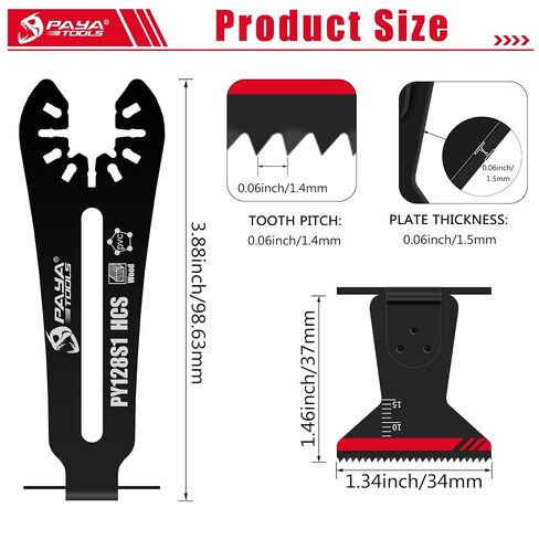Universal HCS 1-11/32" 90° Reach Oscillating Saw Blades [Patented Design],Power Oscillating Tool Blades,Multitool Blades for Narrow or Corner Cutting (1-Pack) in Kuwait