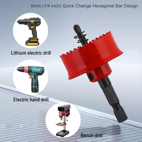 4PCS Bi-Metal Impact Hole Saw Kit for Wood, Drywall, PVC and Thin Metal | Includes 3 Saw Blades(7/8", 1-1/8", 1-3/8") & 1 Double Ended Screwdriver Bit, Easy Chip Removal, Smooth, Fast & Clean Cut in Kuwait