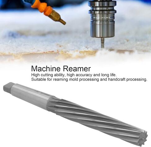1:50 Reamer HSS Machine Tool, Small Head Design, 30mm Shank Diameter, 10 s, 190mm Length, 1:50 Taper, High Hardness and Durability, for Precision Reaming and Manual Proc in Kuwait
