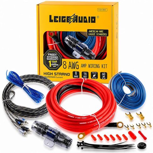 LEIGESAUDIO 4 Gauge Amp Wiring Kit Ture 4 AWG Amplifier Installation Wiring Kit - Car Subwoofer Wiring Kit Helps You Make Connections and Brings Power to Your Radio, Subwoofer and Speakers in Saudi Arabia