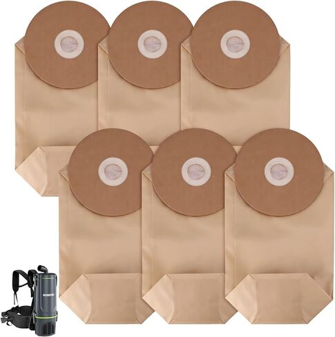 WORKPRO 6PCS Replacement Dust Collection Bags, Compatible With WORKPRO Backpack Vacuum Cleaner (W125417AE) in Kuwait