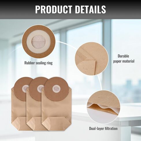 WORKPRO 6PCS Replacement Dust Collection Bags, Compatible With WORKPRO Backpack Vacuum Cleaner (W125417AE) in Kuwait