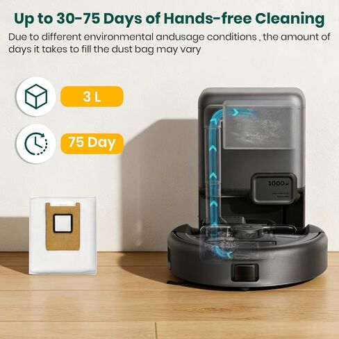 20 Pack C28 Vacuum Bags for Eufy Omni E28, E25, and E20 Series Robot Vacuum, Large Capacity Disposable Replacement Dust Bags for eufy, Up to 60 Days Hands Free Cleaning in Kuwait