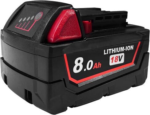 DZEKO 8Ah Replacement Battery for Milwaukee 18V Battery M18 Compatible with Milwaukee 18V Power Tools and Chargers (1 Pack) in Kuwait