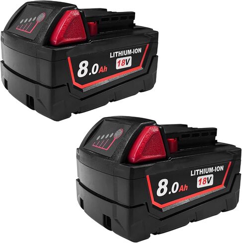 DZEKO 8Ah Replacement Battery for Milwaukee 18V Battery M18 Compatible with Milwaukee 18V Power Tools and Chargers (1 Pack) in Saudi Arabia