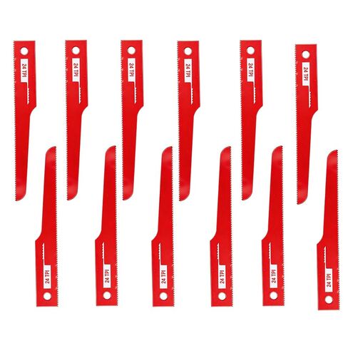 12 Pcs P4EV-6 Air Saw Blades, 4" 24 TPI, 1/2" Shank for Ingersoll Rand | Premium Bimetal Material, Vibration Resistant & Anti-Fracture, Versatile Multi-Material Cutting, Stable Non-Slip Installation in Kuwait