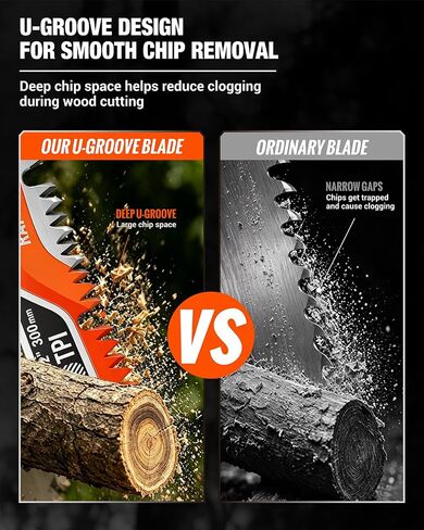 12 Inch Reciprocating Saw Blades, 5 Pack, 6TPI Japanese Teeth Arc Edge CR-V Steel Pruning Saw Blades for Tree Trimming and Wood Cutting, with Storage Case in Kuwait
