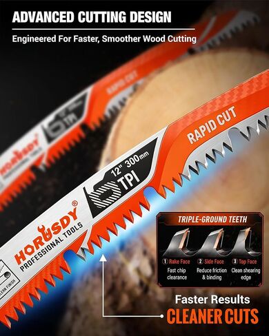 12 Inch Reciprocating Saw Blades, 5 Pack, 6TPI Japanese Teeth Arc Edge CR-V Steel Pruning Saw Blades for Tree Trimming and Wood Cutting, with Storage Case in Kuwait