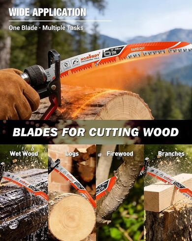 12 Inch Reciprocating Saw Blades, 5 Pack, 6TPI Japanese Teeth Arc Edge CR-V Steel Pruning Saw Blades for Tree Trimming and Wood Cutting, with Storage Case in Kuwait
