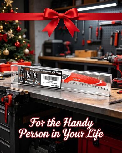 12 Inch Reciprocating Saw Blades, 5 Pack, 6TPI Japanese Teeth Arc Edge CR-V Steel Pruning Saw Blades for Tree Trimming and Wood Cutting, with Storage Case in Kuwait