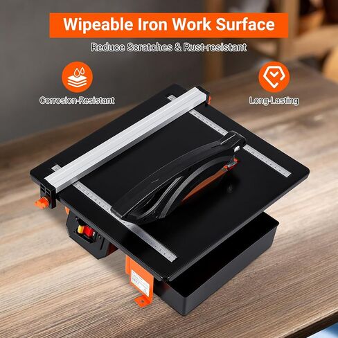 7 inch Wet Tile Saw, 3450 RPM, Bevel cuts tile from 0 to 45 Degrees, PeakPursuit Tile Cutter Wet Saw with Water Reservoir for Cutting Tiles and Stones, for DIY Enthusiasts in Kuwait