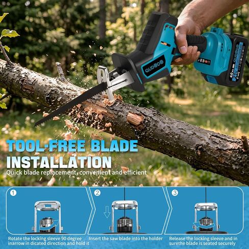 Reciprocating Saws, 3500RPM Brushless Motor Electric Saws Comes, 2x4.0Ah Battery and Fast Charger Cordless sawzall, Tool‑Free Blade Change with LED Light, 12 Saws for Cutting Wood Metal in Kuwait