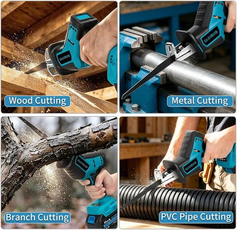 Reciprocating Saws, 3500RPM Brushless Motor Electric Saws Comes, 2x4.0Ah Battery and Fast Charger Cordless sawzall, Tool‑Free Blade Change with LED Light, 12 Saws for Cutting Wood Metal in Kuwait