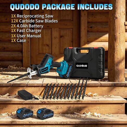 Reciprocating Saws, 3500RPM Brushless Motor Electric Saws Comes, 2x4.0Ah Battery and Fast Charger Cordless sawzall, Tool‑Free Blade Change with LED Light, 12 Saws for Cutting Wood Metal in Kuwait