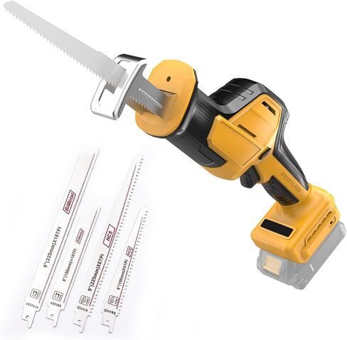 Cordless Reciprocating Saw Compatible with Dewalt 20V Battery(NO Battery) | Cordless Sawzall with 3500 SPM, Brushless Motor, 4 Blades, LED Light for Wood Metal PVC in Kuwait
