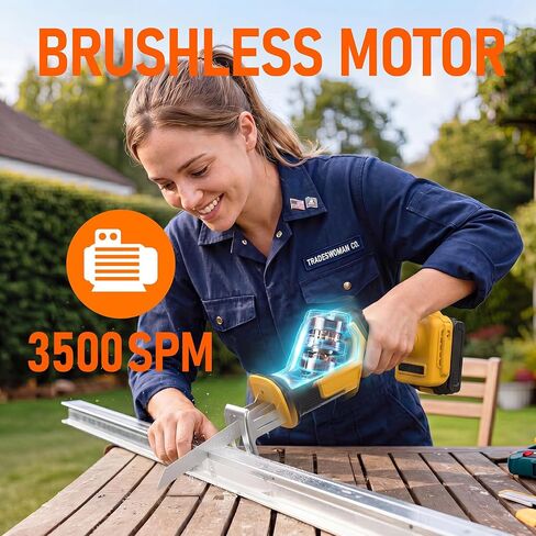 Cordless Reciprocating Saw Compatible with Dewalt 20V Battery(NO Battery) | Cordless Sawzall with 3500 SPM, Brushless Motor, 4 Blades, LED Light for Wood Metal PVC in Kuwait