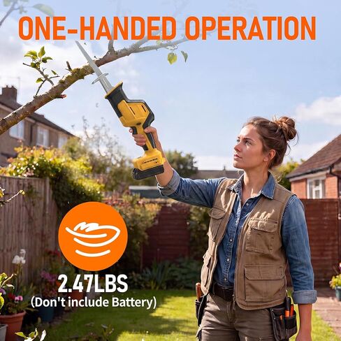 Cordless Reciprocating Saw Compatible with Dewalt 20V Battery(NO Battery) | Cordless Sawzall with 3500 SPM, Brushless Motor, 4 Blades, LED Light for Wood Metal PVC in Kuwait