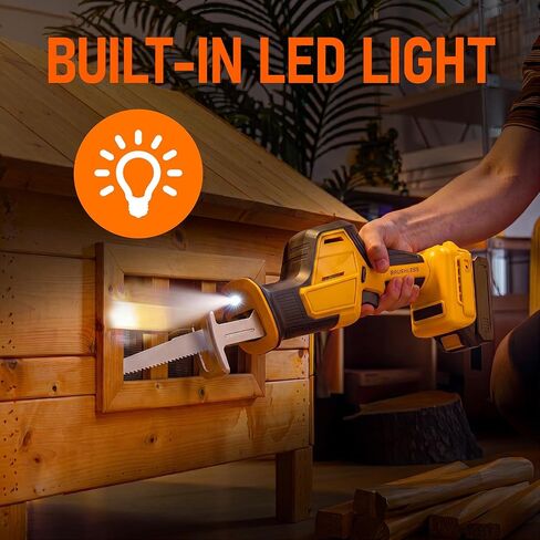 Cordless Reciprocating Saw Compatible with Dewalt 20V Battery(NO Battery) | Cordless Sawzall with 3500 SPM, Brushless Motor, 4 Blades, LED Light for Wood Metal PVC in Kuwait