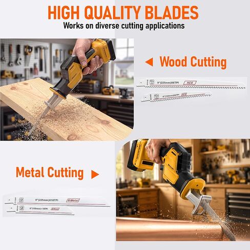 Cordless Reciprocating Saw Compatible with Dewalt 20V Battery(NO Battery) | Cordless Sawzall with 3500 SPM, Brushless Motor, 4 Blades, LED Light for Wood Metal PVC in Kuwait