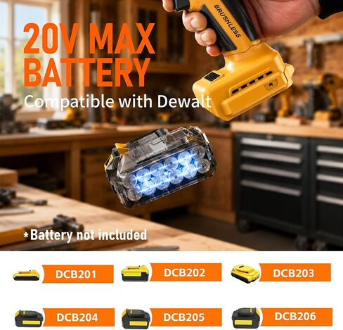 Cordless Reciprocating Saw Compatible with Dewalt 20V Battery(NO Battery) | Cordless Sawzall with 3500 SPM, Brushless Motor, 4 Blades, LED Light for Wood Metal PVC in Kuwait