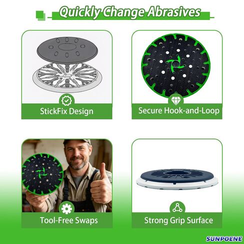 Upgraded for Festool Rotex RO 150 FEQ 6 Inch(150mm) Sanding Pad 202461 Soft | 202461 Soft Sander Pad, ST-STF-D150/MJ2-FX-W-HT Sander Backing Pad, Replacement FastFix Disc, Heat Resistant Hook & Loop in Kuwait