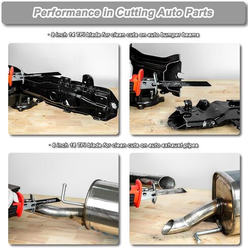 8-Piece Reciprocating Saw Blades Set for Auto Dismantling & Piping | Bi-Metal, 6 & 9 inch, 14 & 18 TPI, for Metal Cutting, with Storage Case in Kuwait
