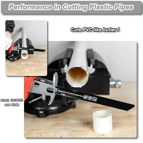6-Piece Reciprocating Saw Blades Set for Garden Tree Pruning | 9.5 inch 5 TPI Cr-V Blade for Branches, 9 inch 10/14 TPI Bi-Metal Blade for Nails Wood & Metal, with Storage Case in Kuwait