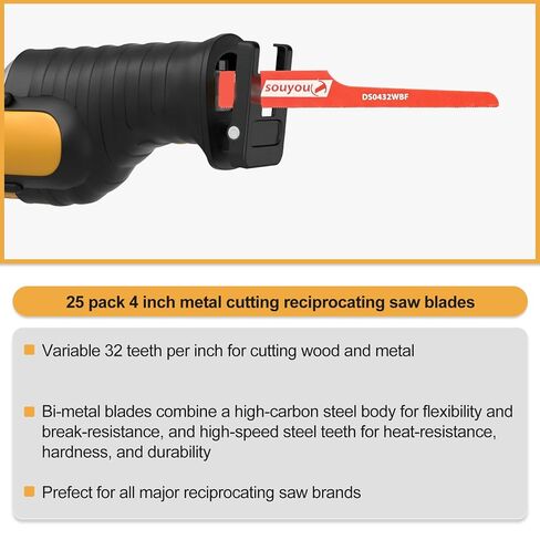 25 Pack P4FS-20 32 TPI Air Reciprocating Saw Blades, 1/2" Shank Air Saw Blades for Metal, PVC, Pallet, Auto Parts, Resin & Plastic Cutting in Kuwait