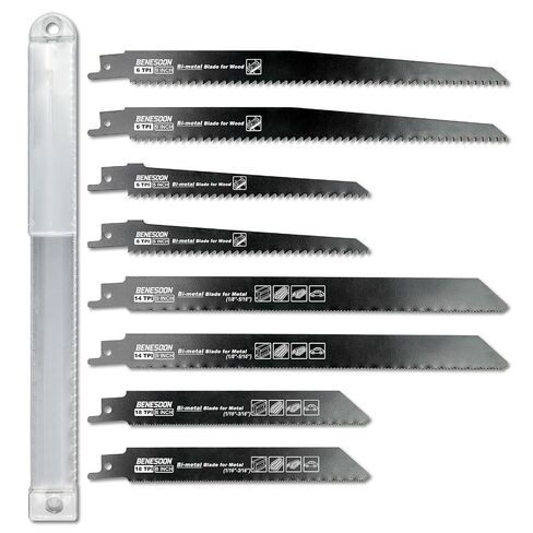 8-Piece Reciprocating Saw Blades Set for House Demolition | Bi-Metal, 6 & 9 inch, 6 & 14 & 18 TPI, for Wood & Metal Cutting, with Storage Case in Kuwait