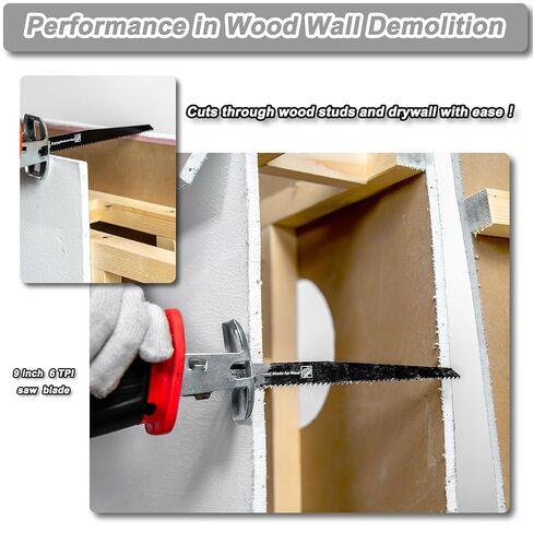 8-Piece Reciprocating Saw Blades Set for House Demolition | Bi-Metal, 6 & 9 inch, 6 & 14 & 18 TPI, for Wood & Metal Cutting, with Storage Case in Kuwait