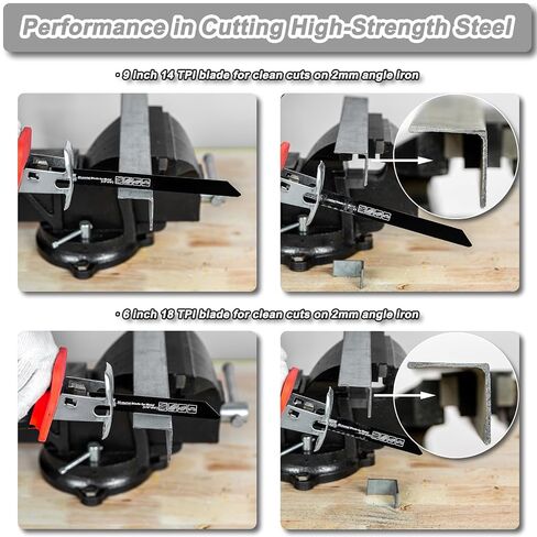 8-Piece Reciprocating Saw Blades Set for House Demolition | Bi-Metal, 6 & 9 inch, 6 & 14 & 18 TPI, for Wood & Metal Cutting, with Storage Case in Kuwait