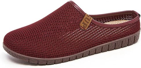 Women's Breathable Mesh Flat Mules Comfortable Closed Toe Backless Slip-On Slippers for Lndoor/Outdoor Walking & Casual Wear in Kuwait