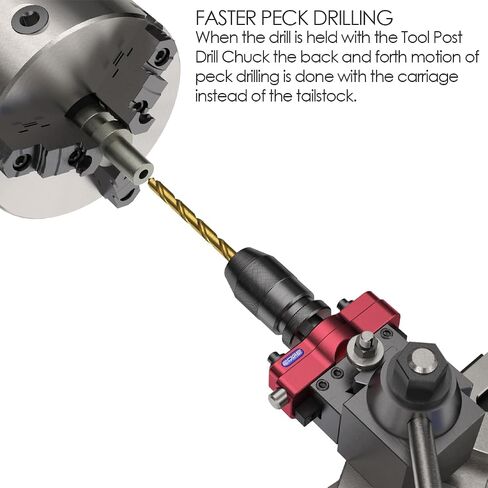 41-000 Tool Post Drill Chuck – Can be Quickly and Accurately Aligned to Spindle Axis, Keyless 1/32"–1/2" Drill Chuck Included, Mounts in Lathe Tool Post AXA BXA CXA in Kuwait