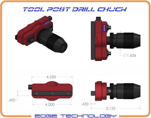 41-000 Tool Post Drill Chuck – Can be Quickly and Accurately Aligned to Spindle Axis, Keyless 1/32"–1/2" Drill Chuck Included, Mounts in Lathe Tool Post AXA BXA CXA in Kuwait