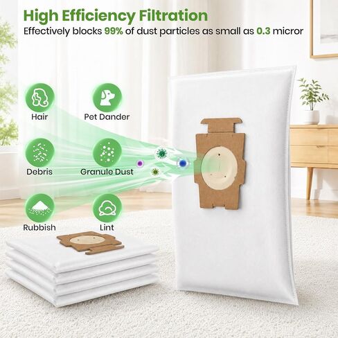 20 Pack 204814 HEPA Vacuum Bags Compatible with Kirby, Micron Magic Vacuum Cleaner Bags Fit for Kirby Avalir/Sentria/Ultimate G Series Models Replaces 204811 205811 F-Style & Twist-Style in Kuwait