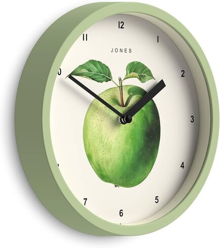 JONES CLOCKS® Fruit Wall Clock | Small Round Clock | 8 inch | Cream | Botanical Illustrated Strawberry Artwork | Ideal for Kitchen and Dining Rooms. in Saudi Arabia