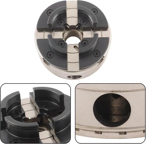 findmall 4 Inch Wood Lathe Chuck Set 1" x 8tpi thread 3/4"x16TPI Adapter | 2Pcs jaws, for Metalworking, Drilling, Milling in Kuwait