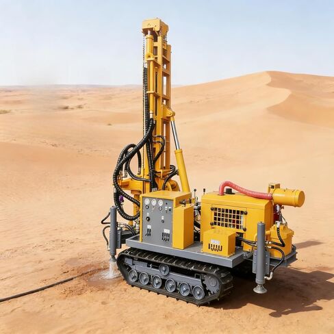 Crawler Mounted Hydraulic Borehole Drilling Machine with Mud Pump for Water Well Drilling 50m to 300m Depth Range High Efficiency Mobile Drill Rig Heavy Duty Equipment Customizable Options in Kuwait