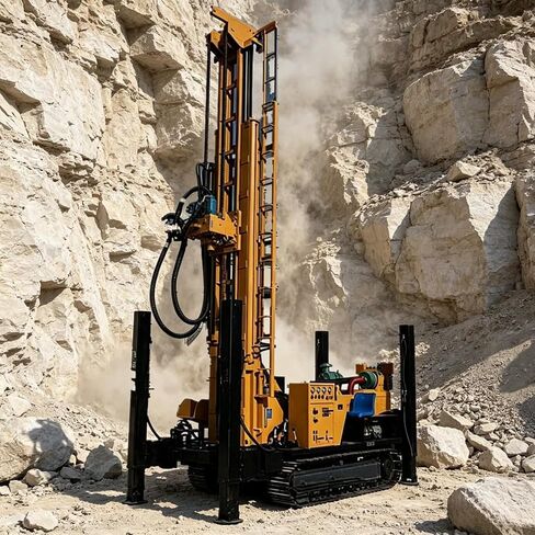 Crawler Rock Drilling Rig with Air Compressor for Quarry Mining Operations Deep Borehole Drilling Machine 150m to 300m Depth High Performance Heavy Duty Equipment Customizable in Kuwait