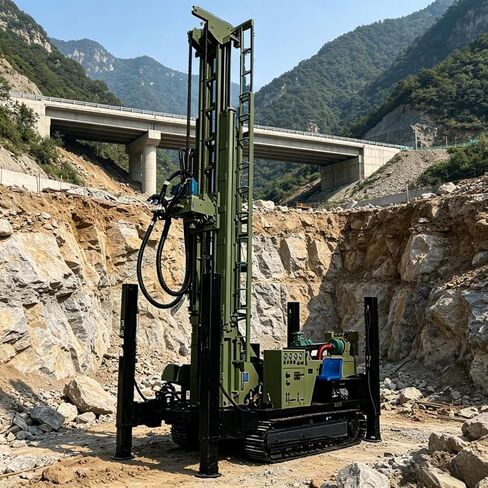 Crawler Hydraulic Borehole Drilling Rig with Mud Pump for Water Well Construction and Groundwater Extraction 50m to 300m Depth Range Heavy Duty Customizable Options Available in Kuwait