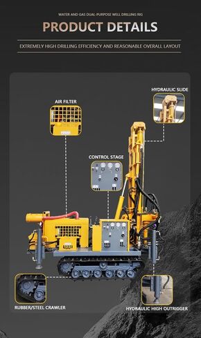 Pneumatic Drilling Rig Air Powered Water Well Machine for Borehole Construction Geological Survey Customizable in Saudi Arabia
