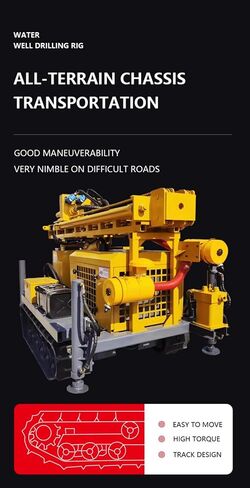 Portable Pneumatic Water Well Drill Rig – 100m to 500m Depth Range, Efficient Air-Driven Borehole System for Water Wells in Various Geologies, Ideal for Agricultural and Industrial Applications in Kuwait