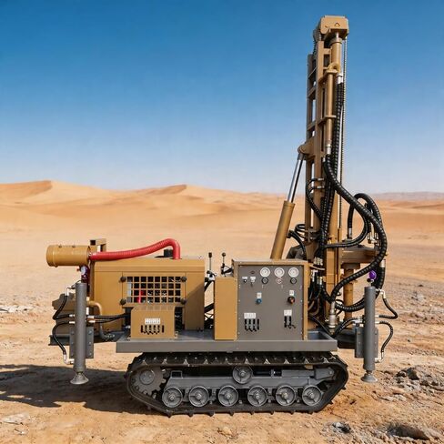 Crawler Borehole Drilling Rig Hydraulic Water Well and Rock Drilling Machine with Air Compressor for Mining Quarry and Geological Drilling 150m to 300m Customizable Design in Kuwait
